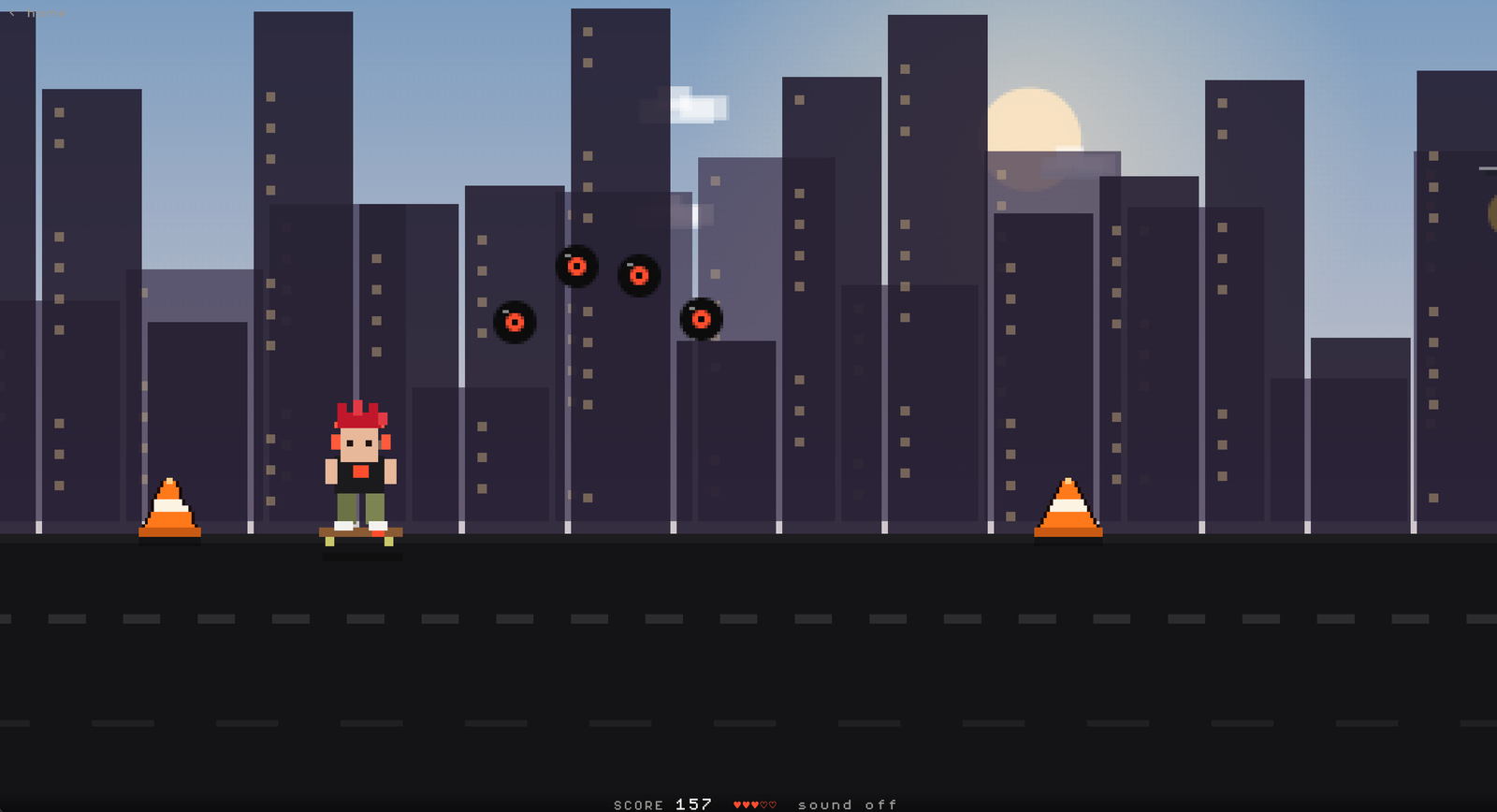 Nena Skate Runner — gameplay, collecting vinyl and dodging cones